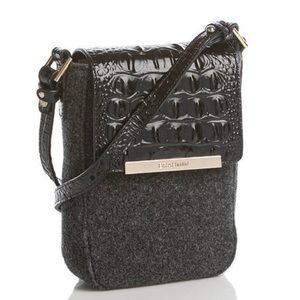 Brahmin Sasha Charcoal Nubuck Crossbody Bag